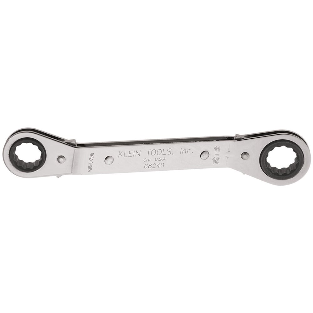68240 Box Wrench, 5/8 x 11/16 in Wrench, 12 Points, 25 deg Offset, 8-1/8 in OAL, Steel, Polished Chrome