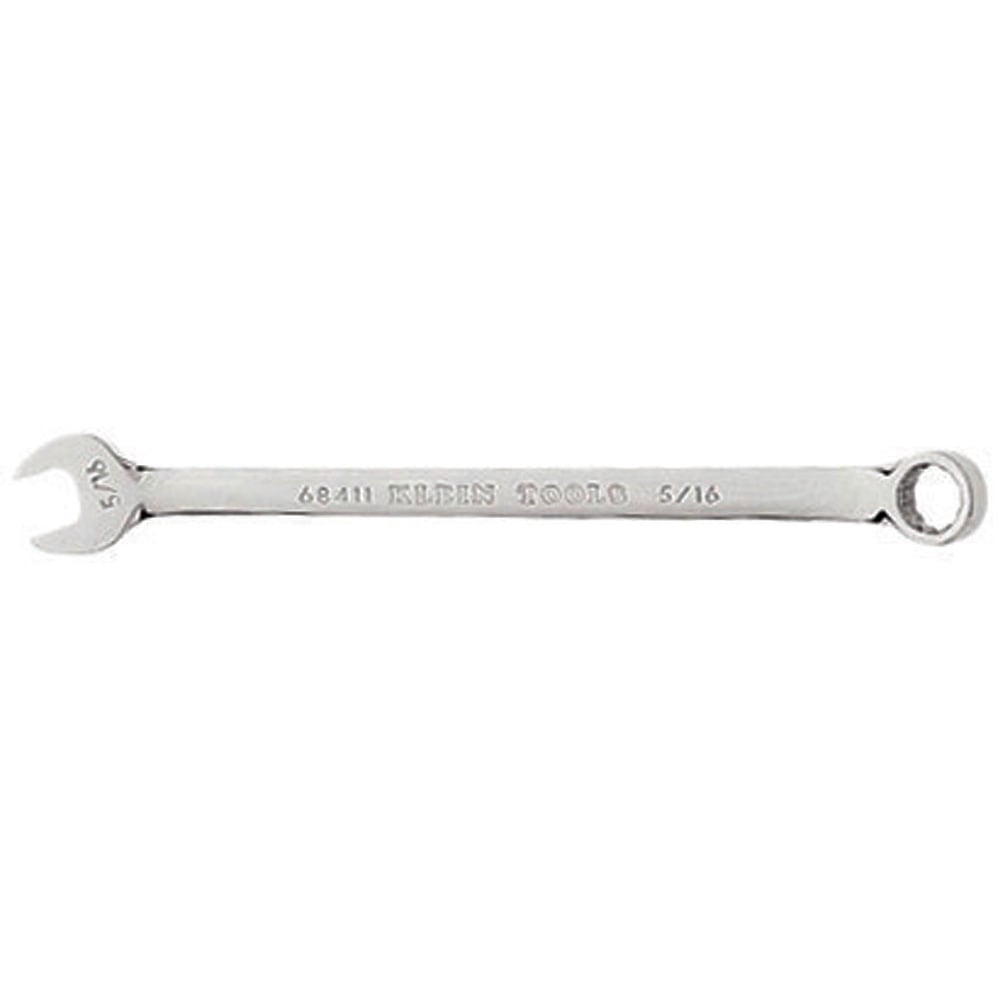 68411 Combination Wrench, 5/16 in Wrench, 12 Points, 15 deg Offset, 4-3/8 in OAL, Forged Alloy Steel, Polished Chrome/Nickel Plated