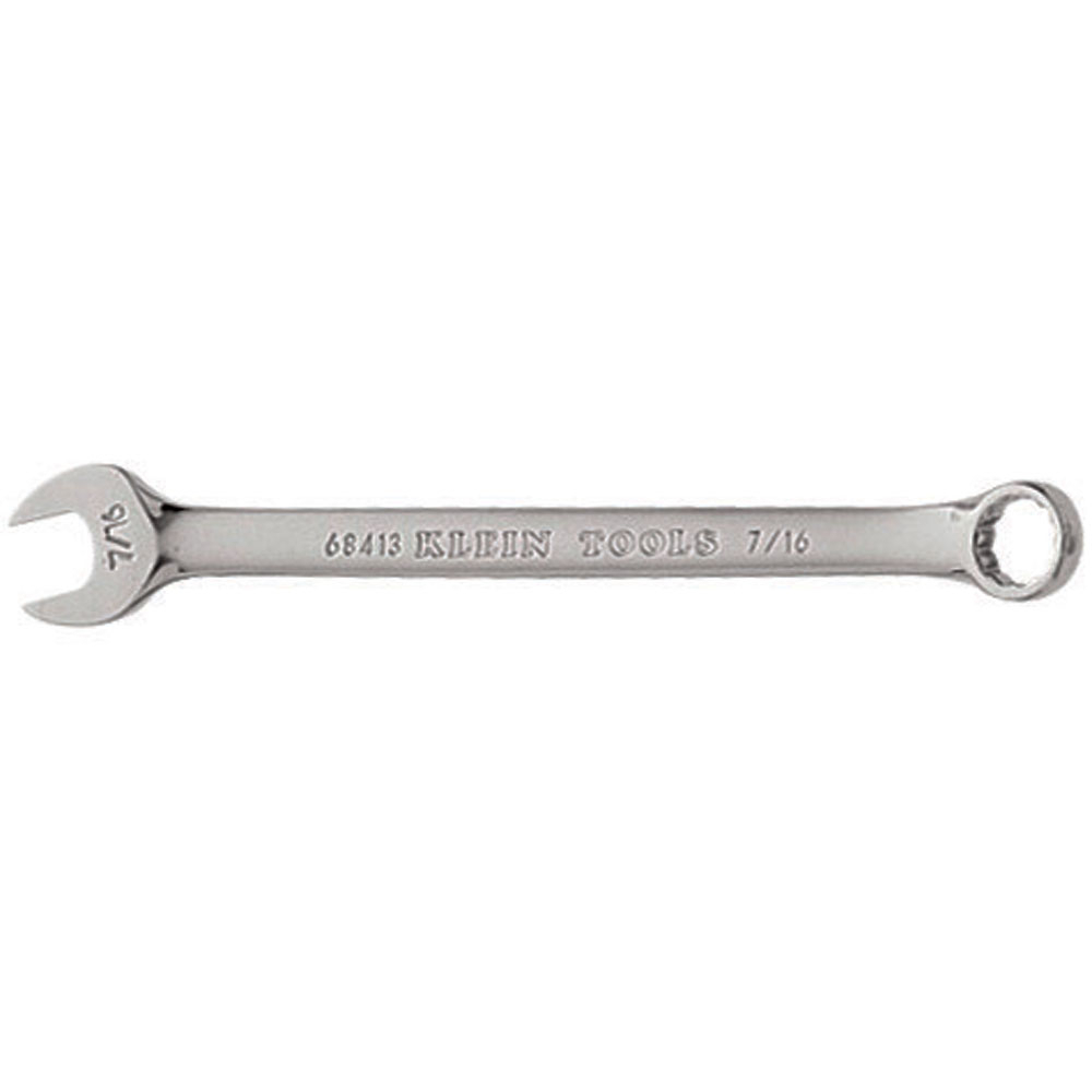 68413 Combination Wrench, 7/16 in Wrench, 12 Points, 15 deg Offset, 6-5/8 in OAL, Forged Alloy Steel, Polished Chrome/Nickel Plated