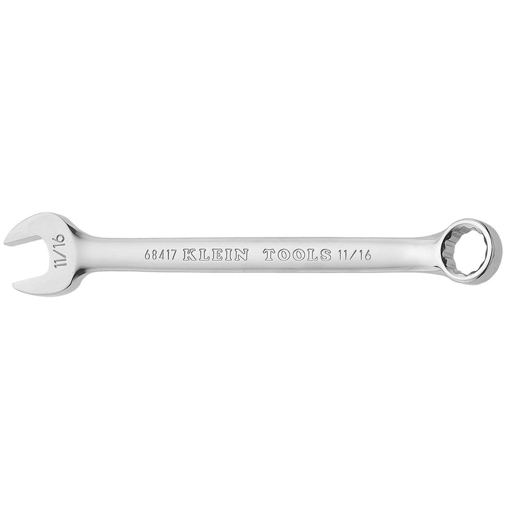 68417 Combination Wrench, 11/16 in Wrench, 12 Points, 15 deg Offset, 9 in OAL, Forged Alloy Steel, Polished Chrome/Nickel Plated