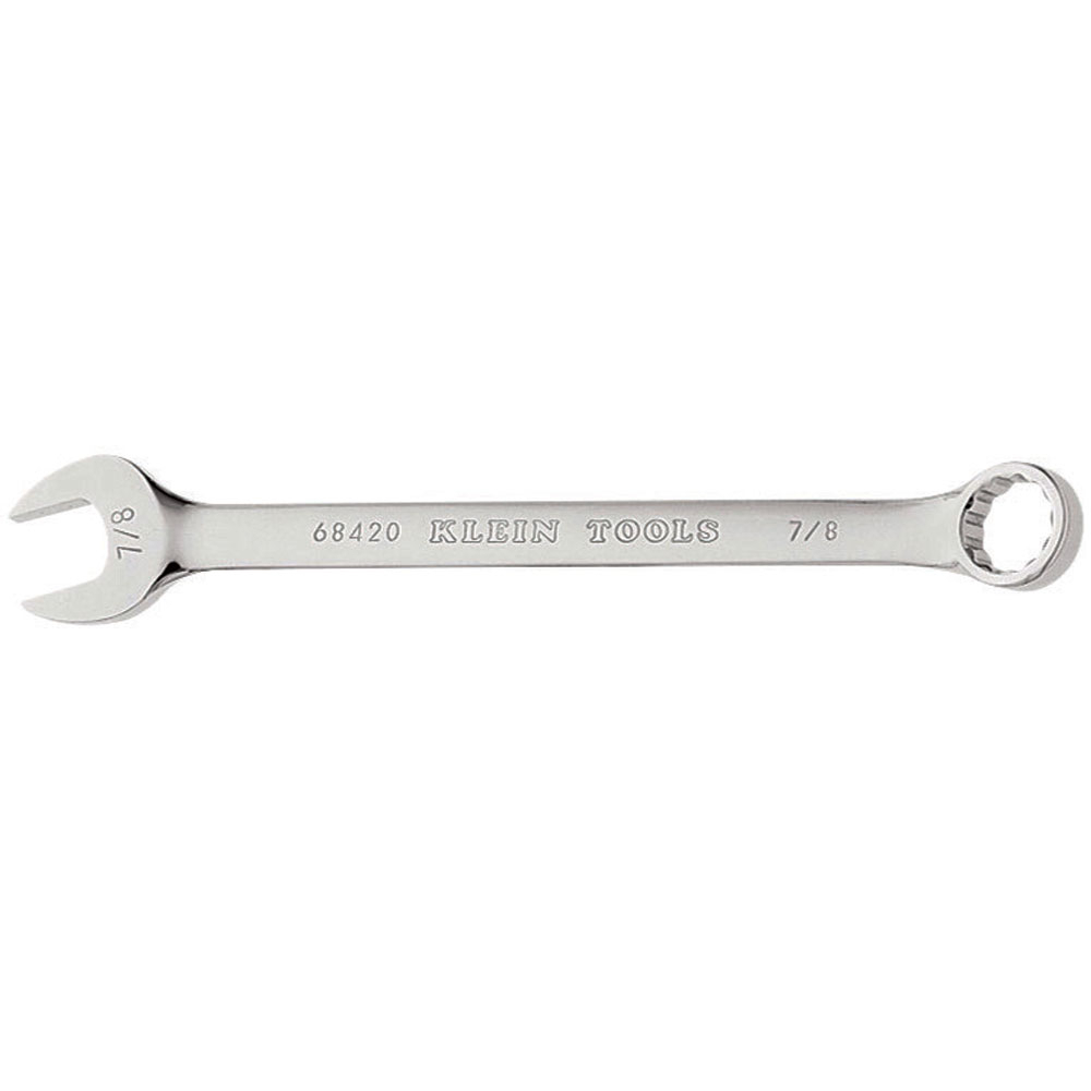68420 Combination Wrench, 7/8 in Wrench, 12 Points, 15 deg Offset, 11-1/2 in OAL, Forged Alloy Steel, Polished Chrome/Nickel Plated