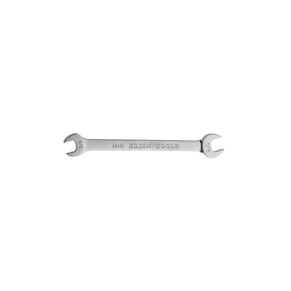 68461 Standard Length Open End Wrench, 3/8 x 7/16 in Wrench, 15 deg Offset, 6 in L, Forged Alloy Steel, Polished Chrome/Nickel Plated