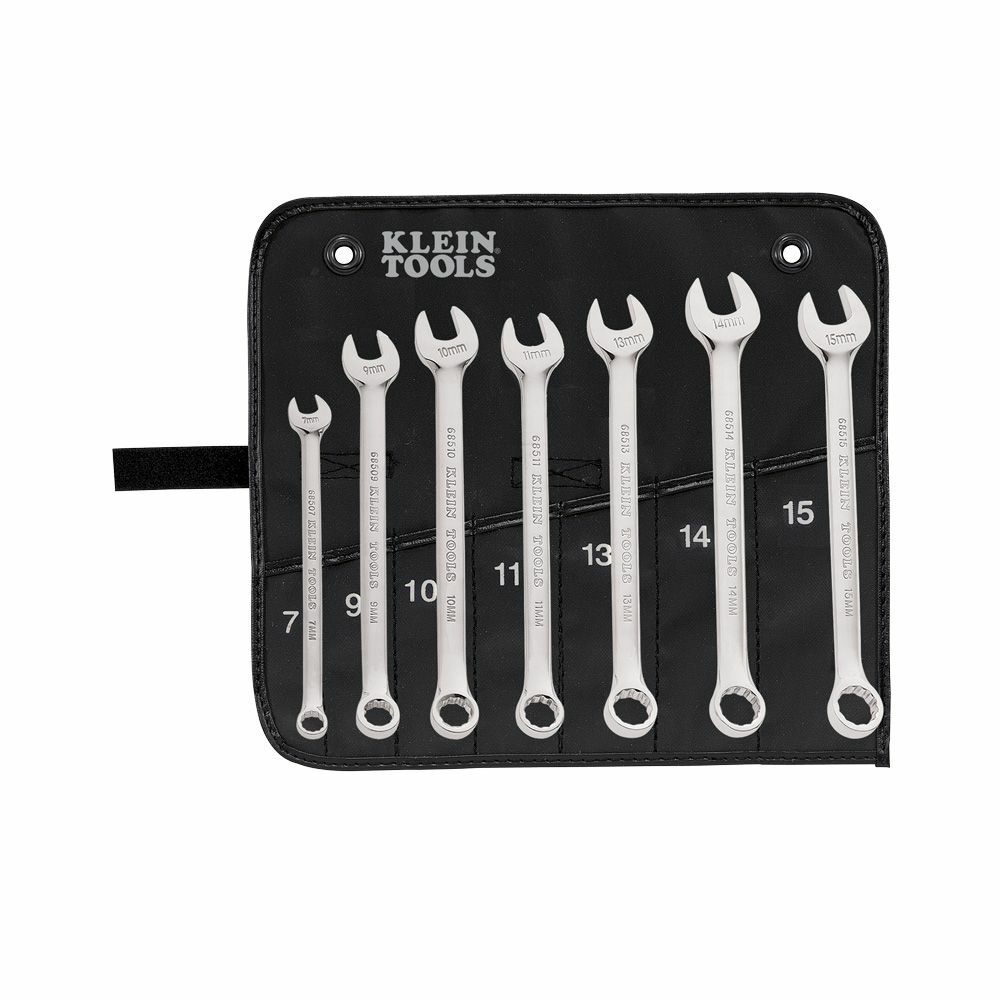 68500 Combination Wrench Set, 7 Pieces, 7 to 15 mm, Polished Chrome/Nickel Plated