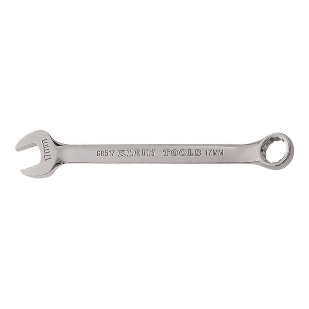 68517 Combination Wrench, 17 mm Wrench, 12 Points, 15 deg Offset, 9 in OAL, Forged Alloy Steel, Polished Chrome/Nickel Plated