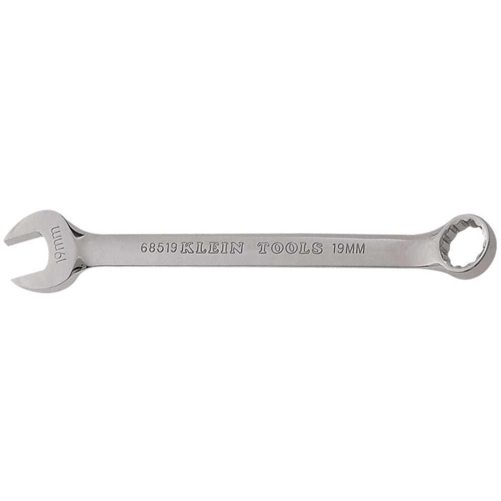 68519 Combination Wrench, 19 mm Wrench, 12 Points, 15 deg Offset, 9-3/4 in OAL, Forged Alloy Steel, Polished Chrome/Nickel Plated