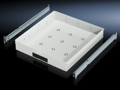 6902700 Small Pull Out Drawer Tray, For Use With IW, PC Series 24 in W x 23 in D Enclosure, 40 kg Static Surface Load, Carbon Steel, Light Gray