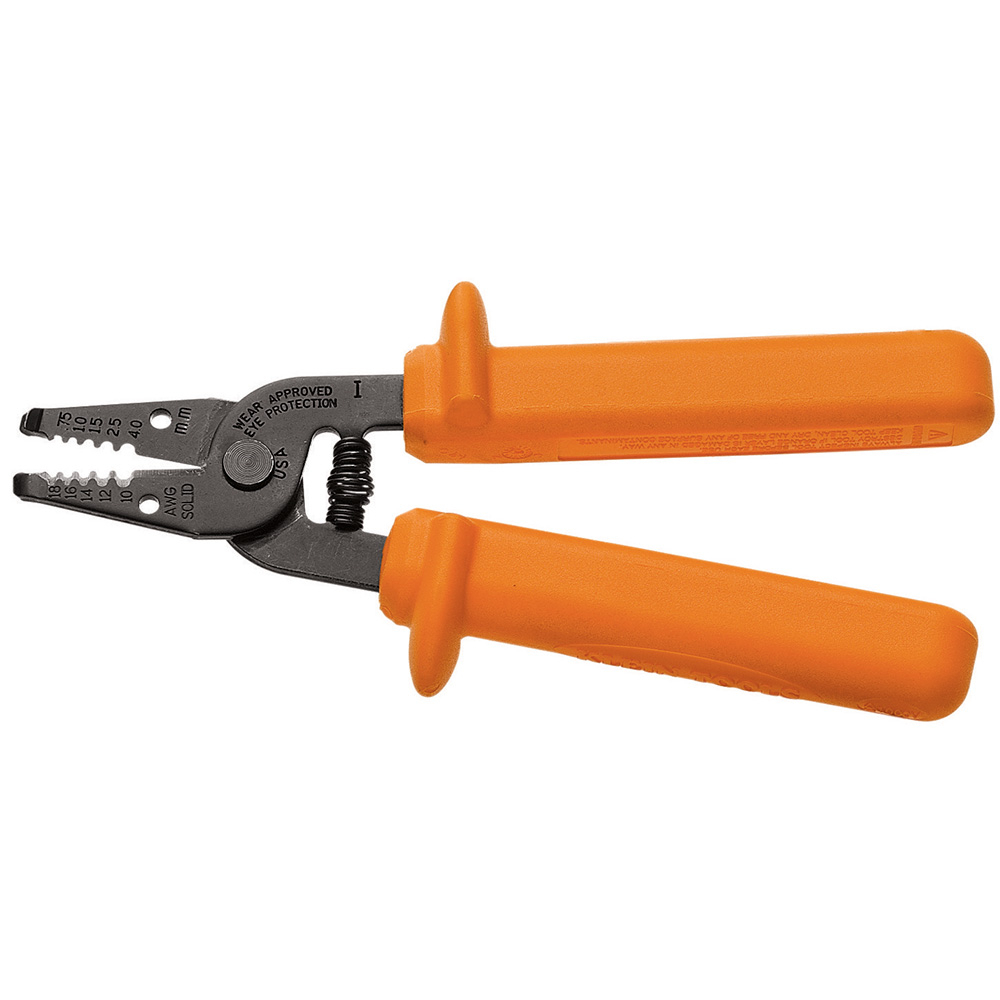 11045-INS Wire Stripper, 18 to 10 AWG Solid Cable, 7 in OAL, Steel Body