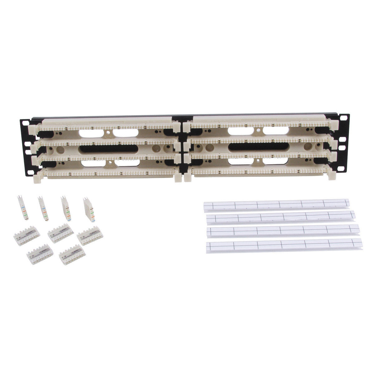 110RM24NT 2RU 110 Style Cat 5e Rack Mount Kit, Composite, White
