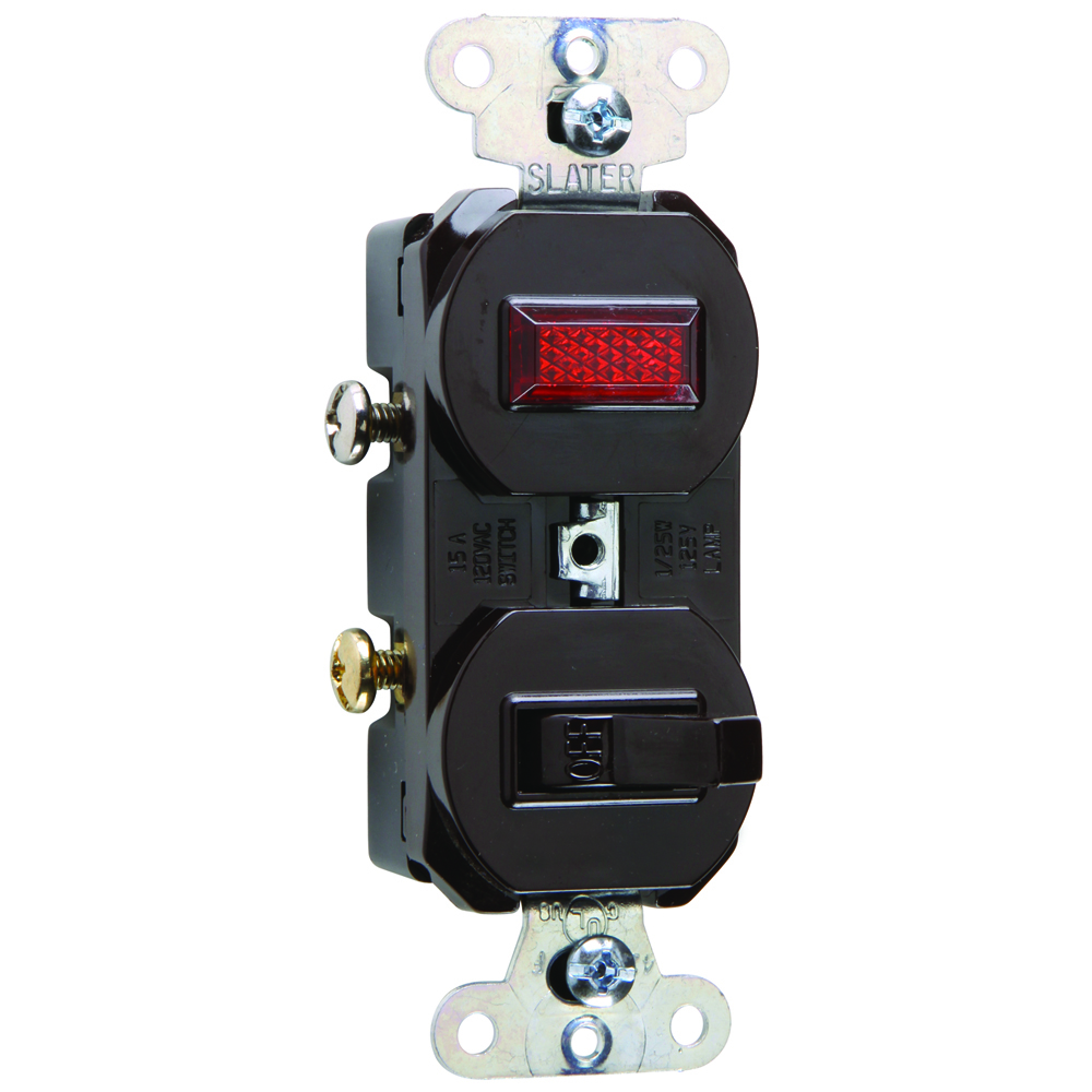 692G Single-Pole Combination Switch and Pilot Light, Brown