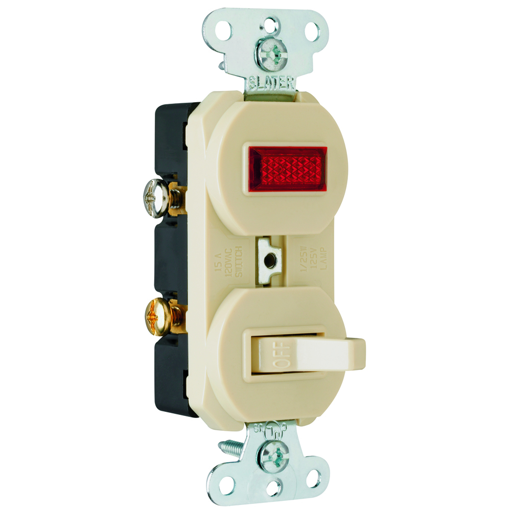 692IG Single-Pole Combination Switch and Pilot Light, Ivory