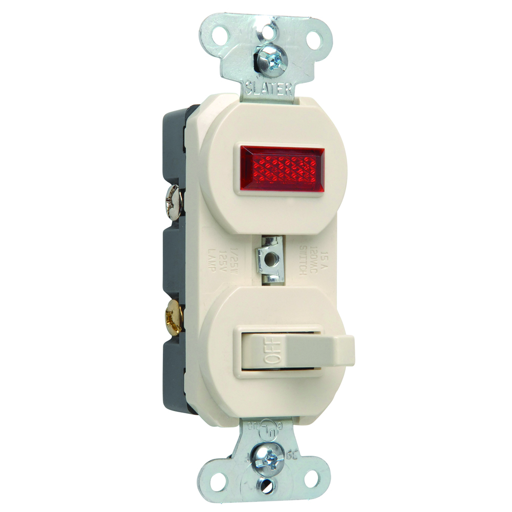692LAG Single-Pole Combination Switch and Pilot Light, Light Almond