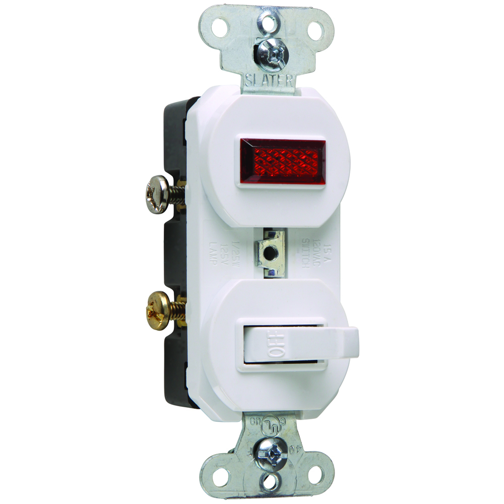 692WG Single-Pole Combination Switch and Pilot Light, White