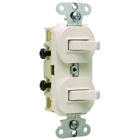 Double Three-way Combination Switch, 15 amp, 120/277 volts, Light Almond.