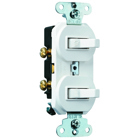 Single Pole, Three-Way Combination Switch, 15 amps, 120/277 volts, White.
