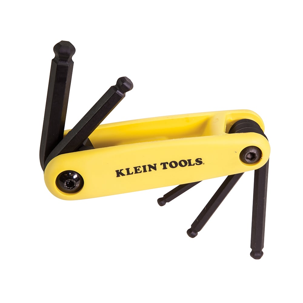 70571 Grip-It Ball End Hex Key Set, 5 Pieces, 3/16 to 3/8 in Hex, Hex Drive, Foldable Handle, Alloy Steel