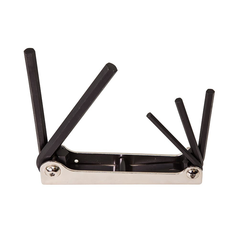 70579 2-Position Folding Hex Key Set, 5 Pieces, 3/16 to 3/8 in Hex, Alloy Steel, Satin