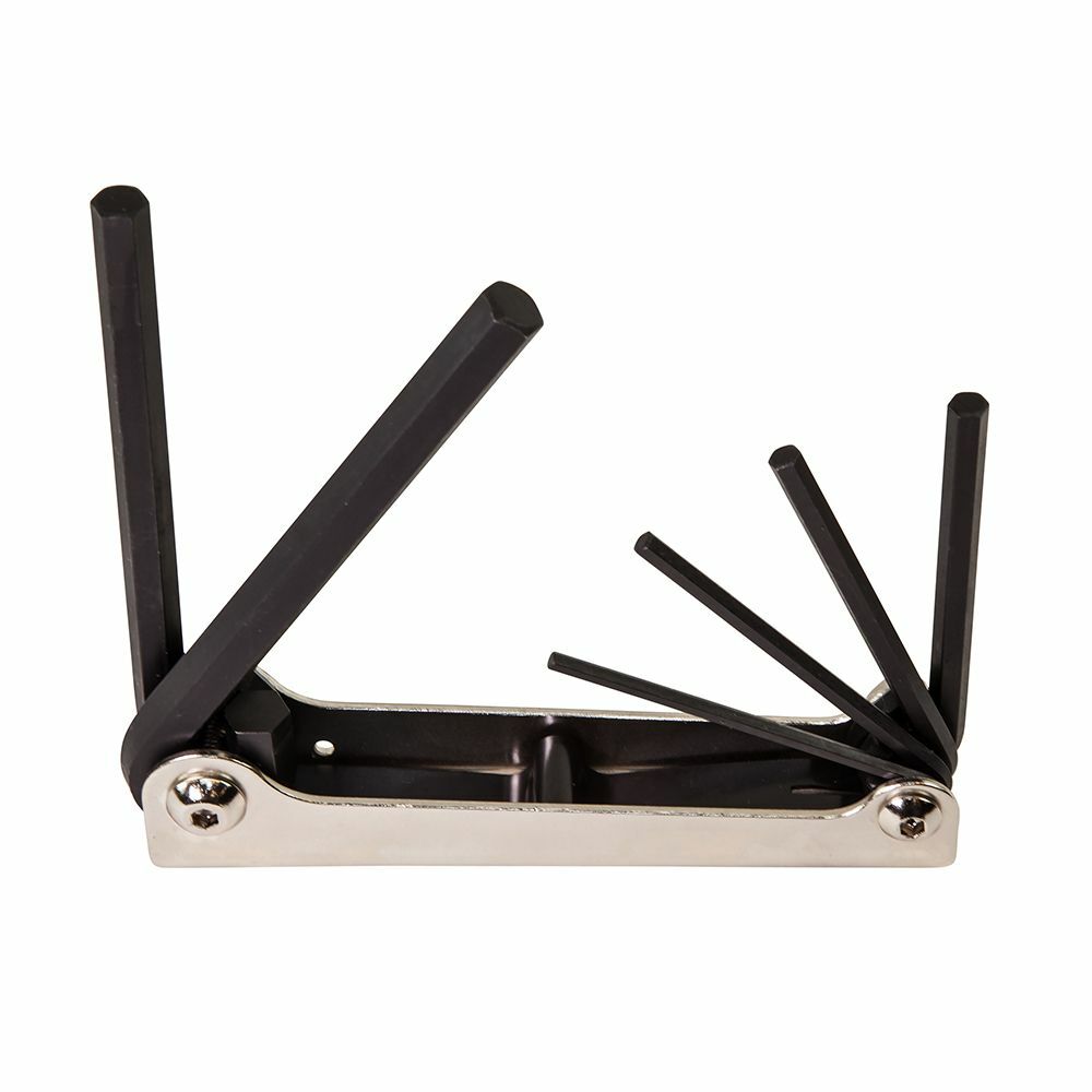 70580 2-Position Folding Hex Key Set, 6 Pieces, 3 to 10 mm Hex, Alloy Steel, Polished Chrome/Nickel Plated