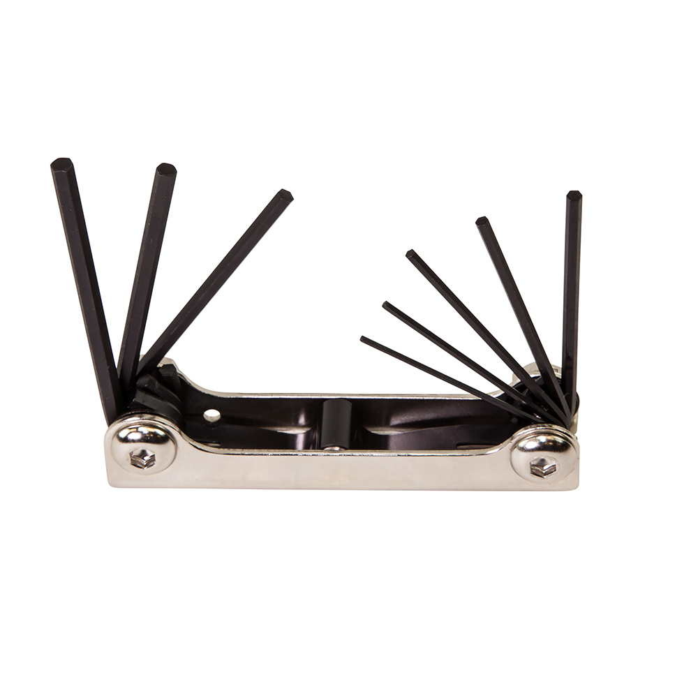 70581 2-Position Folding Hex Key Set, 8 Pieces, 1/20 to 5/32 in Hex, Alloy Steel, Black Oxide