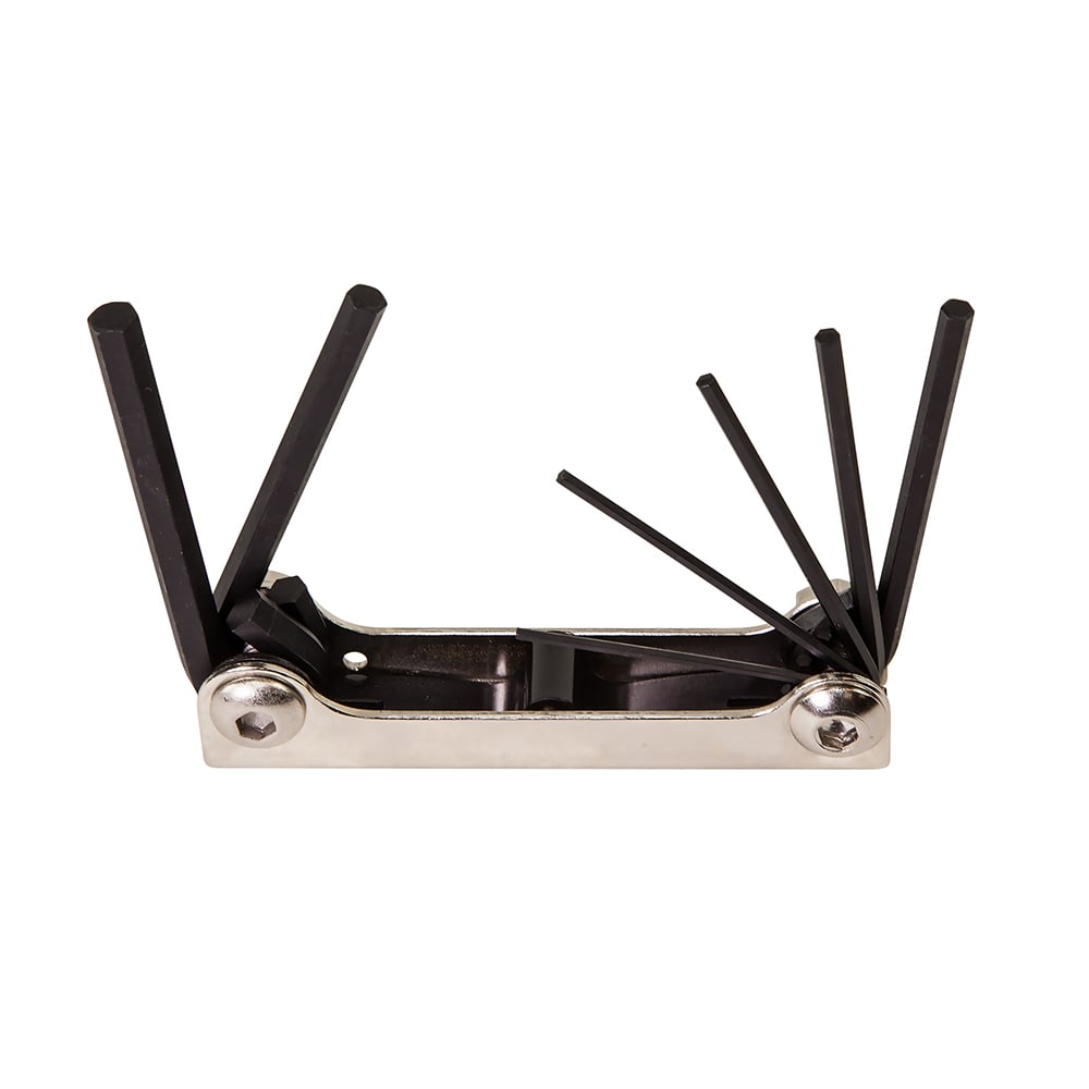 70582 2-Position Folding Hex Key Set, 7 Pieces, 1.5 to 6 mm Hex, Alloy Steel, Polished Chrome/Nickel Plated