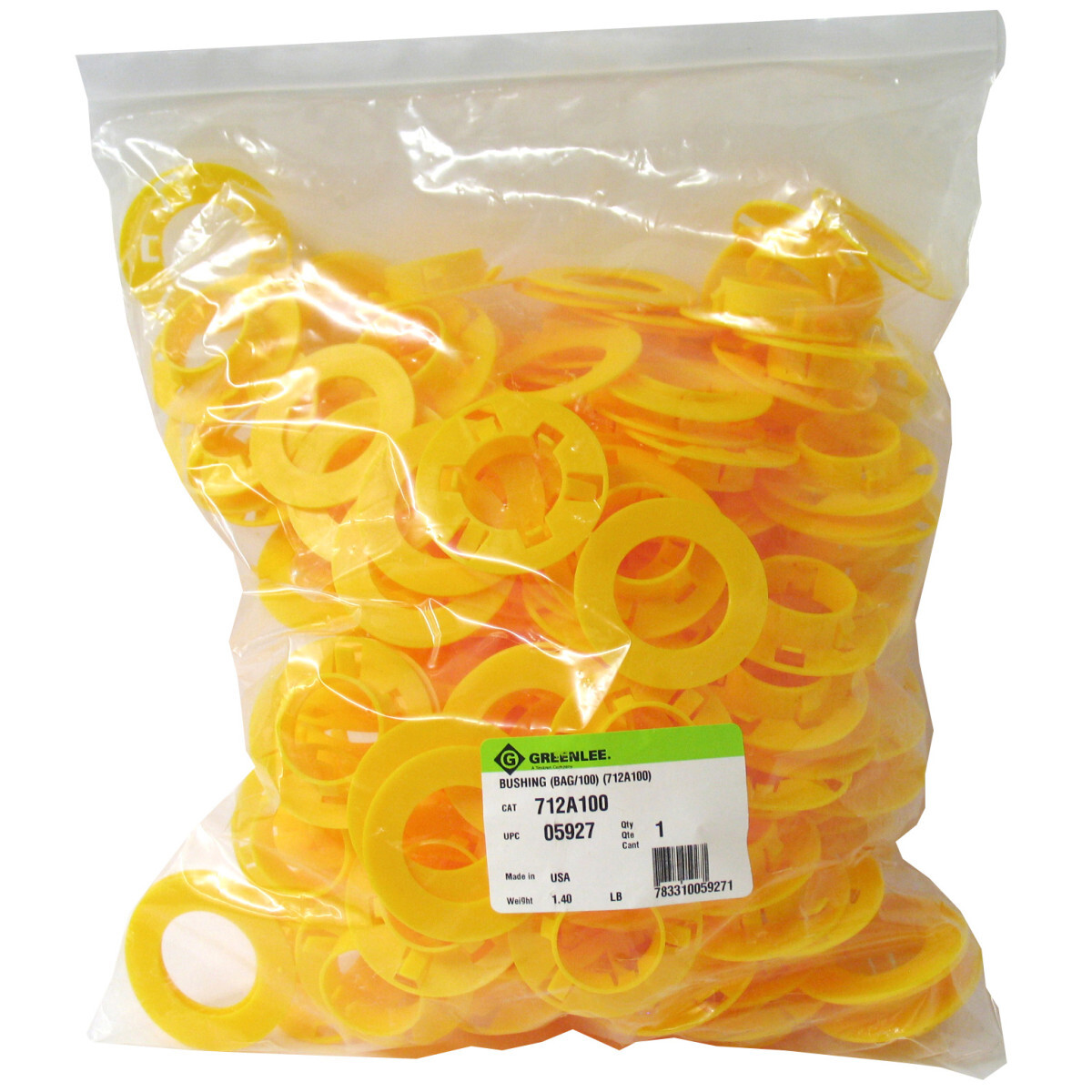 712A100 Bushing, 1.28 in ID x 1.34 in OD Dia, PVC Coated