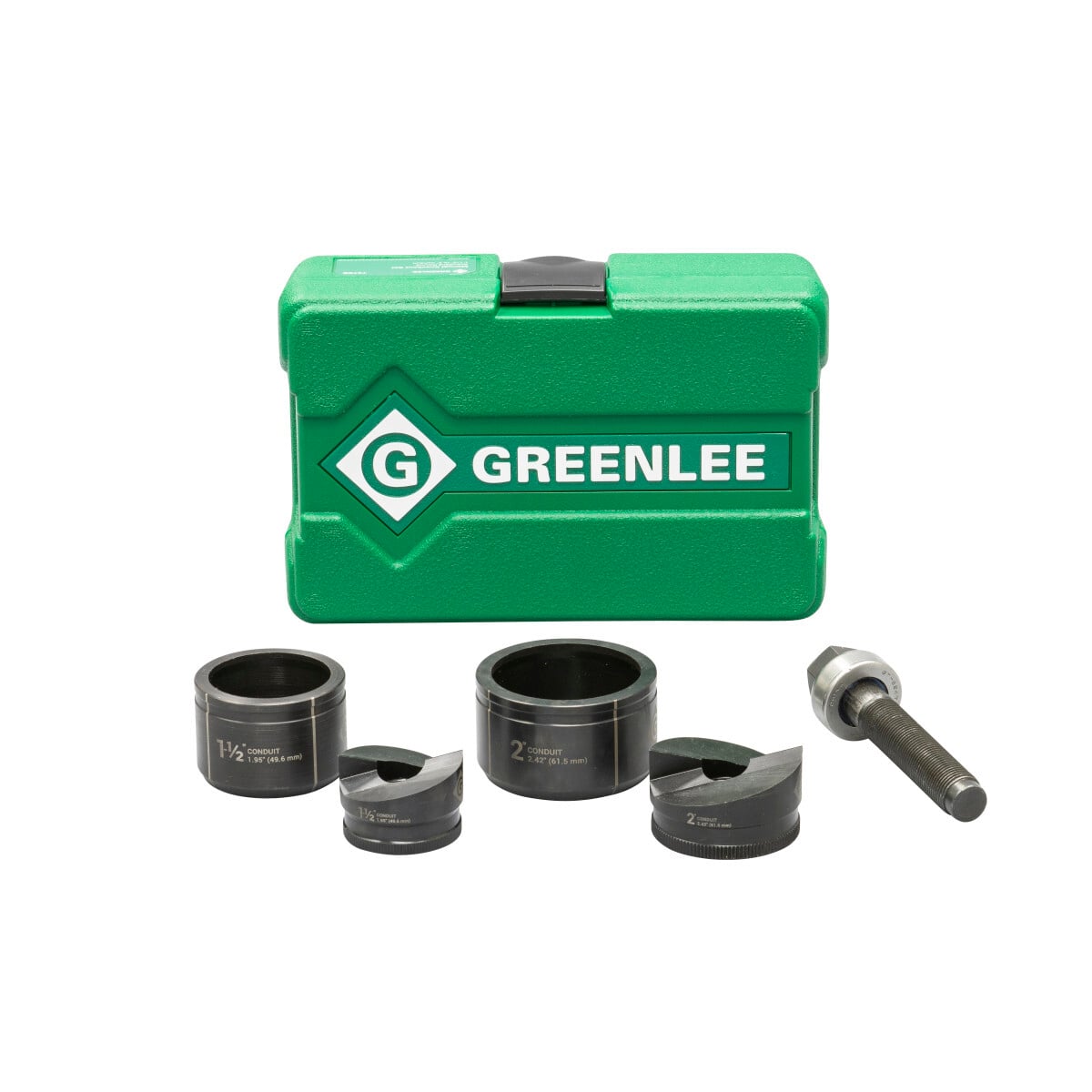 7237BB Slug-Buster Manual Knockout Punch Die Kit, 10 ga Capacity, For Use With Battery Powered, Hydraulic Ratchet Driver and Greenlee KRW-1 High Leverage Ratchet Wrench, 1-1/2 to 2 in Conduit/Pipe, Mild Steel