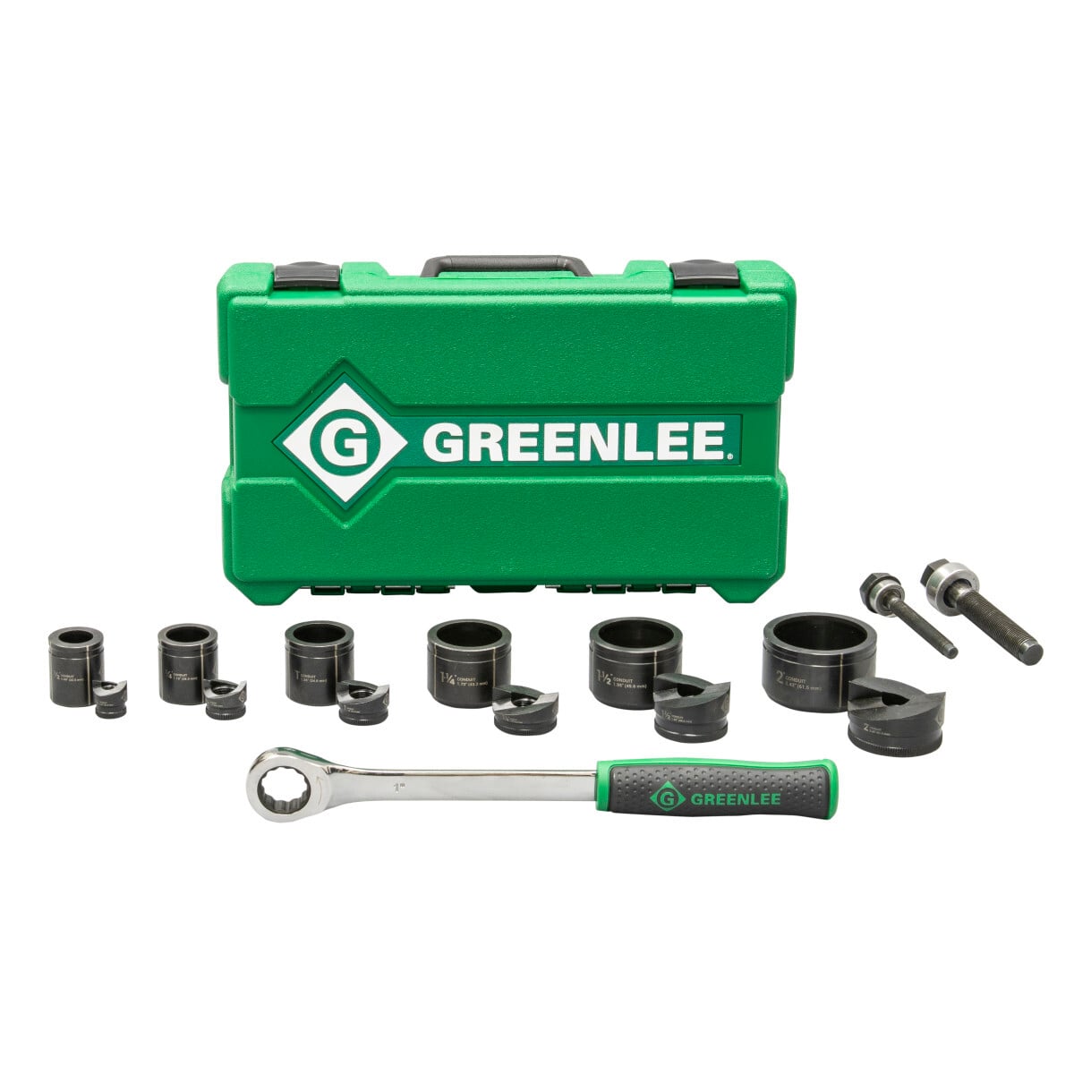 7238SB Slug-Buster Manual Knockout Punch Die Kit, 10 ga Capacity, For Use With Battery Powered/Hydraulic Ratchet Driver and 3/8 in and 3/4 in Draw Stud, 1/2 to 2 in Conduit/Pipe, Mild Steel