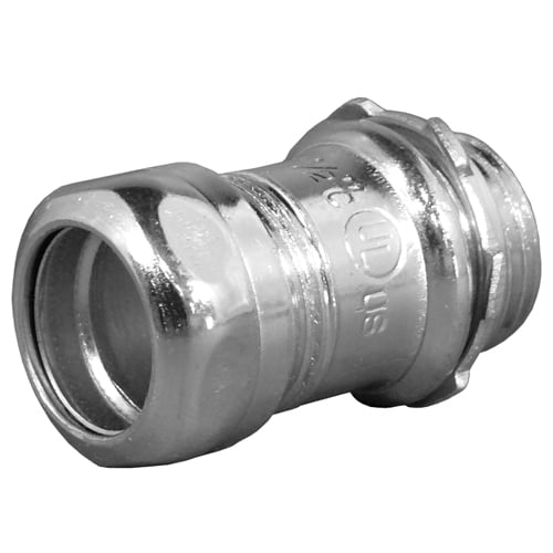 7300ST 7000S Compression Connector, 3 in Trade, For Use With EMT Conduit, Steel, Electro-Plated Zinc