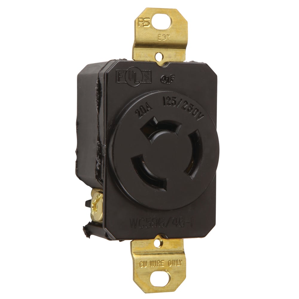 7310 Turnlok Registered Receptacle 3-Pole 3-Wire 20 Amp 125/250V