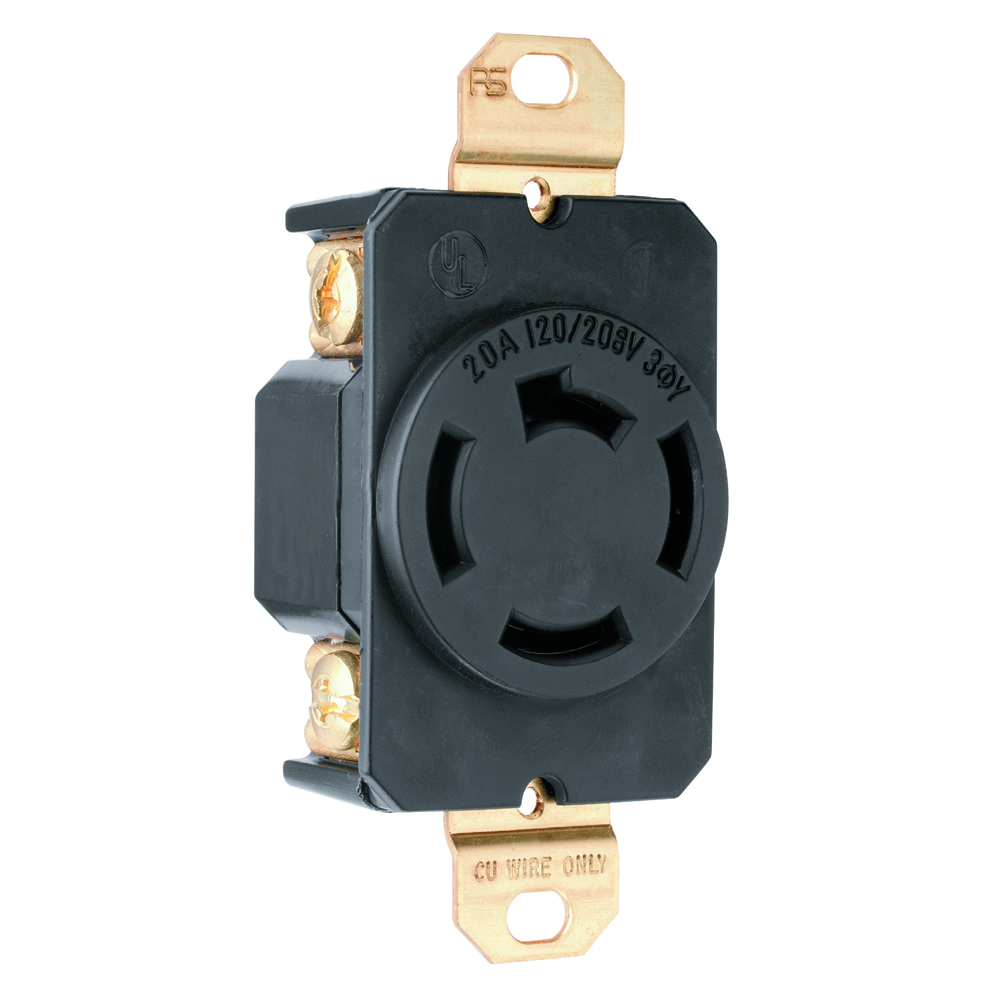 7410 Receptacle 4-Wire 20 Amp 120/208Volt Turnlok Registered