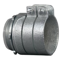 Flexible Metal Conduit Straight Connector, 3-1/2 inch, Malleable Iron, Zinc Electroplated