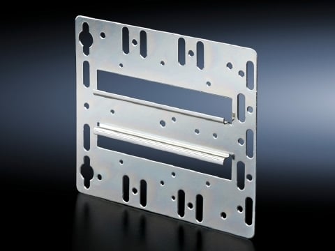 7526964 Mounting Plate With Integral Top Hat Rail, For Use With TS, TS IT, SE Enclosure, Carbon Steel