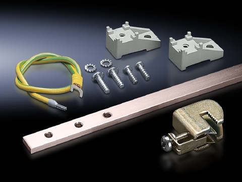 7547000 1-Piece Vertical Zero Potential Ground Rail, For Use With DK, TS Series 2000 mm H Enclosure, 200 A, Electro Copper