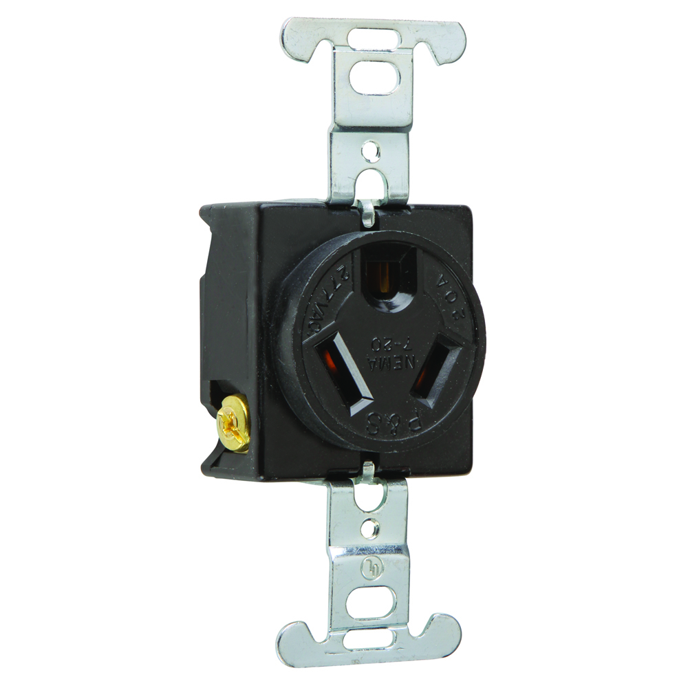 7621 Single Receptacle 2-Pole 3-Wire 20 Amp 277V Grounding
