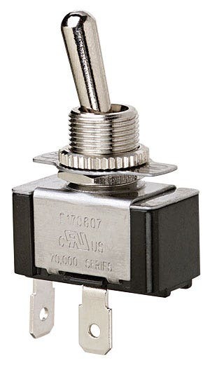 774093 Standard Toggle Switch, 125/227 VAC, 20/10 A, 3/4 hp Power Rating, On-Off SPST Contact