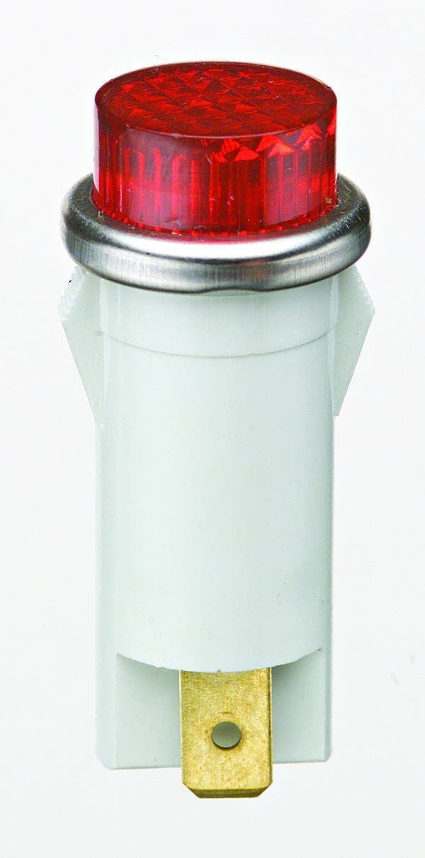 777112 Indicator Light, 125 V AC/DC, 2 mA, 0.33 W, Raised Lens