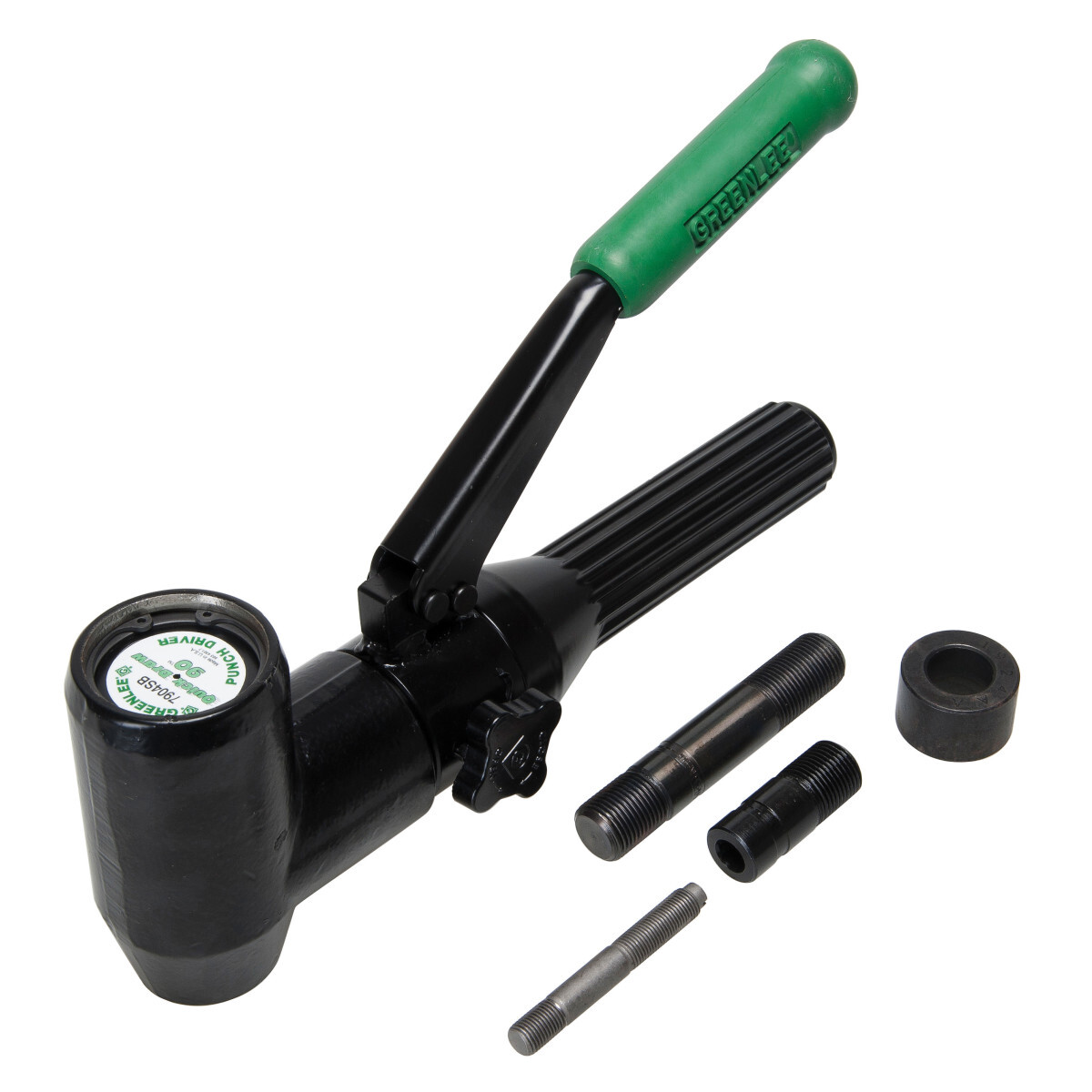 7904-E Hydraulic Right Angle Metric Knockout Driver Kit, 10 ga Stainless Steel Punch Capacity, 8 ton Max Operating Force