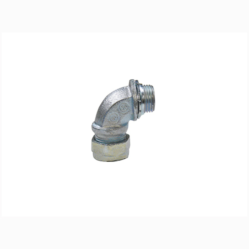 8075-W EMT Compression Short Angle Elbow, 3/4 in Trade, 90 deg, Malleable Iron, Zinc Plated