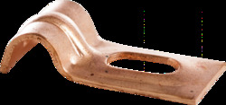 Slotted One-Hole Strap, Jiffy Clip, Fits 3/8" Outside Diameter Copper Tubing, Copper Plated