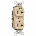 Heavy-Duty Hospital Grade Compact Design Duplex Receptacle Back and, Side Wire 20amp 125volt Ivory