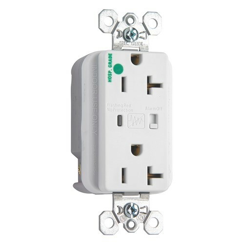 8300WSP 20 Amp 125V Hospital-Grade Surge Protective Duplex Receptacle, White