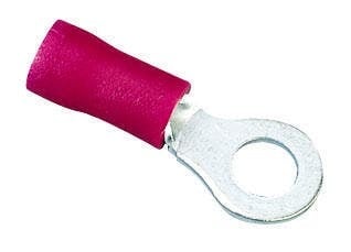 83-2141 1-Hole Vinyl Insulated Ring Terminal, 22 to 18 AWG, 10 in Stud, Tin Plated Brass