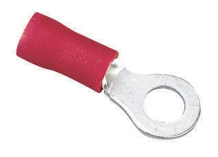 83-2151 1-Hole Vinyl Insulated Ring Terminal, 22 to 18 AWG, 1/4 in Stud, Tin Plated Brass