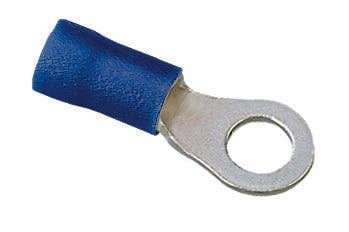 83-2231 1-Hole Vinyl Insulated Ring Terminal, 16 to 14 AWG, 8 in Stud, Tin Plated Brass
