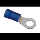IDEAL, Ring Terminal, Vinyl Ring, Cable Size: 16 - 14 AWG, Stud Size: 1/4 IN, Number Of Holes: 1, Insulation: Vinyl Insulated, Material: Tin Plated Brass