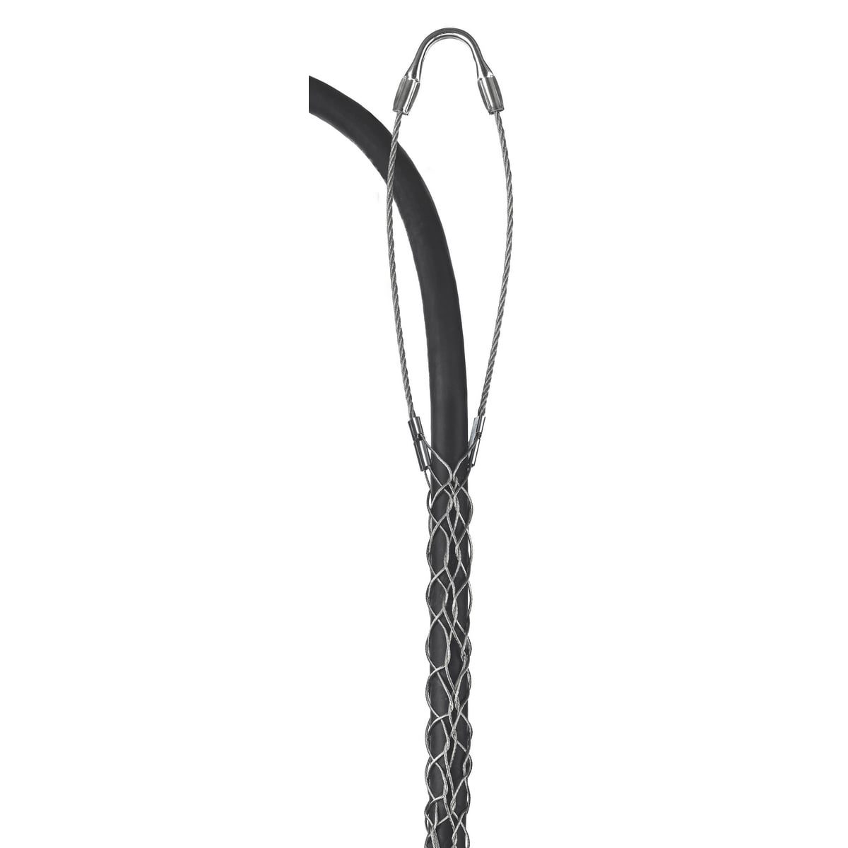 02202017 Standard Duty Lace Closing Split Mesh Single Eye Single Weave Support Grip, 1610 lb Breaking Strength, 1 to 1.24 in Cable, Bronze, TiN Coated