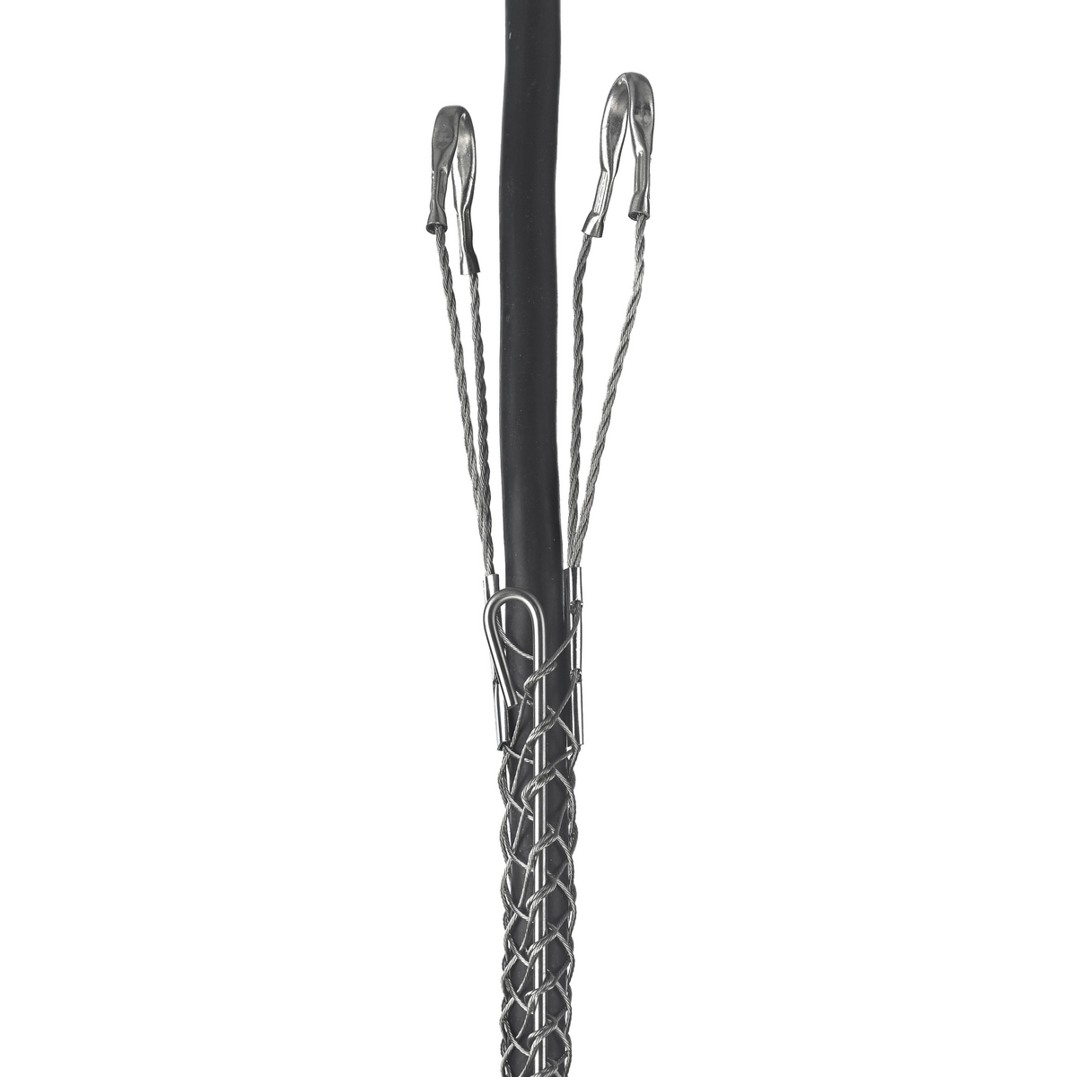 02203003 Standard Duty Rod Closing Split Mesh Double Eye Single Weave Support Grip, 1020 lb Breaking Strength, 0.75 to 0.99 in Cable, Bronze, TiN Coated