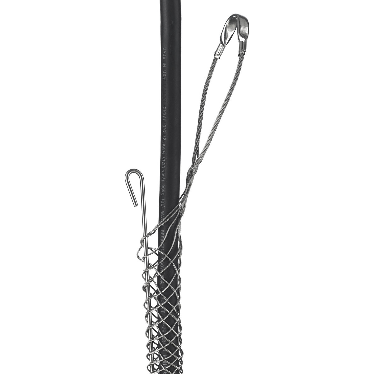 02203039 Standard Duty Rod Closing Split Mesh Offset Eye Single Weave Support Grip, 950 lb Breaking Strength, 0.75 to 0.99 in Cable, Bronze, TiN Coated