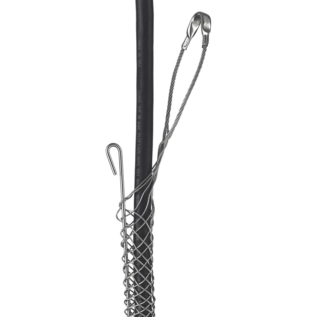 02203046 Standard Duty Rod Closing Split Mesh Offset Eye Single Weave Support Grip, 310 lb Breaking Strength, 2.5 to 2.99 in Cable, Bronze, TiN Coated