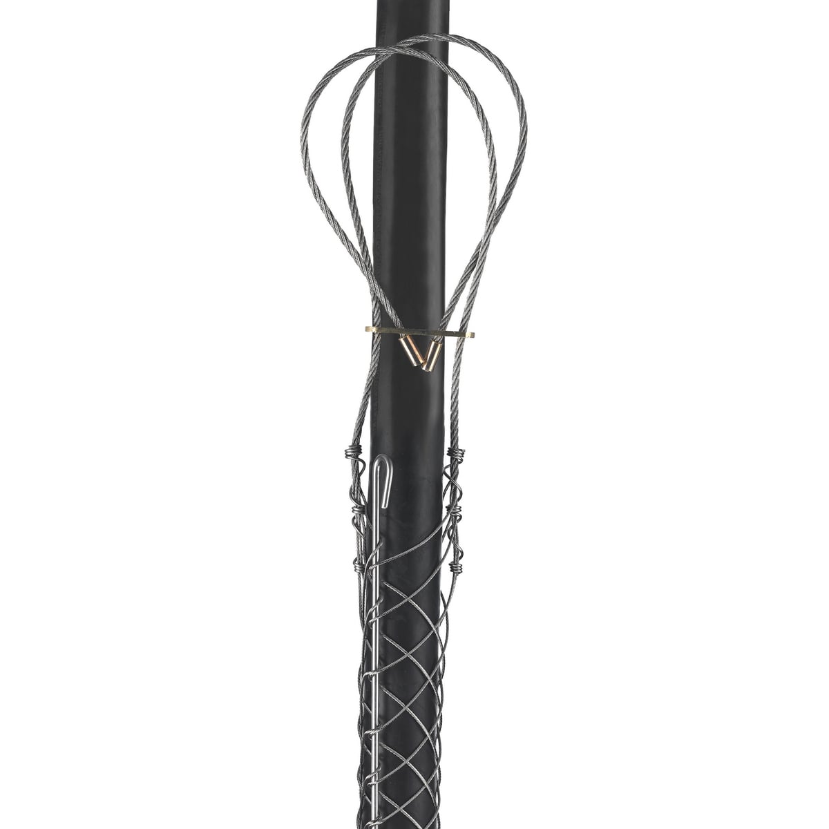 02203069 Standard Duty Rod Closing Split Mesh Universal Eye Single Weave Support Grip, 1610 lb Breaking Strength, 1.2 to 1.49 in Cable, Bronze, TiN Coated