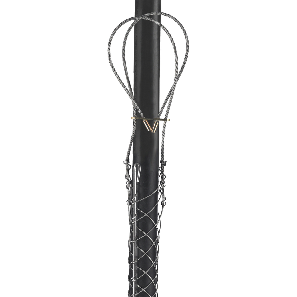 02203070 Standard Duty Rod Closing Split Mesh Universal Eye Single Weave Support Grip, 1610 lb Breaking Strength, 1.5 to 1.74 in Cable, Bronze, TiN Coated